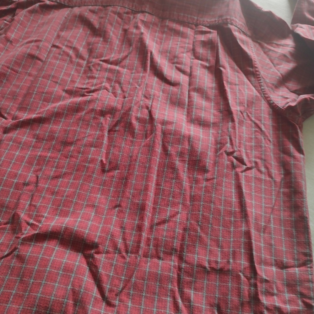 LL Bean Men XL Regular Red Plaid Button Down Shirt 100% Cotton Long Sleeve 0KR92